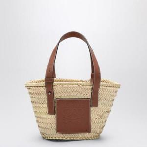 LOEWE Small sized basket bag in palm leaf and leather 327.02.S93NF/R_LOEW-2435