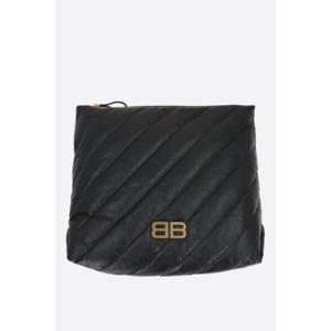 BALENCIAGA 크러쉬 미디엄 퀼팅 가죽 호보 백 806487210J11000