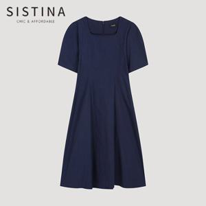 [SISTINA] 인기 스퀘어넥 벌룬 슬리브 원피스_AWWOPO21090_DN