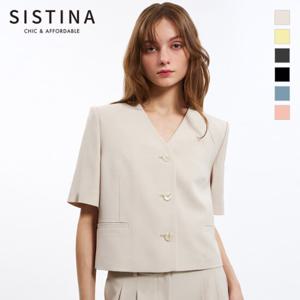 [SISTINA] 인기 브이넥 크롭 셋업 자켓_AWSJKO21050