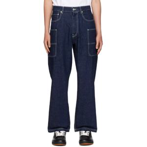 25 SS 겐조 남성 블루 겐조 파리 몽키 카고 데님 진 242387M186004