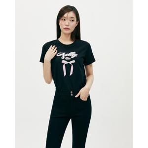 플라스틱아일랜드  리본프린트 티셔츠 (PR2CH363)