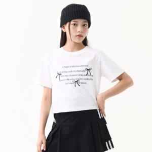 [더데이걸]크롭 그래픽 반팔 티셔츠(3컬러)TGRP25301