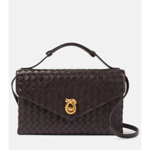 Bottega Veneta Knot Lock 인트레치아토 레더 크로스 백 P01031220
