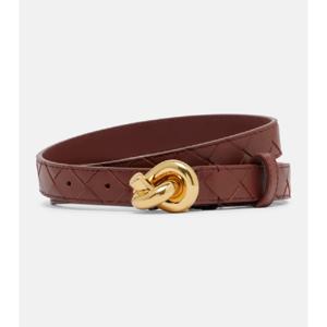 Bottega Veneta Knot 인트레치아토 레더 벨트 P01054798