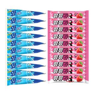 와 소다맛 펜슬 x10개 + 쭈쭈바 딸기x10개