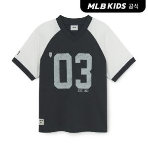 [MLB키즈 공식] 25SS 스트릿 베이직 숫자 아트웍 라글란 티셔츠 NY (Charcoal Grey) 7ATSB3753-50CGS
