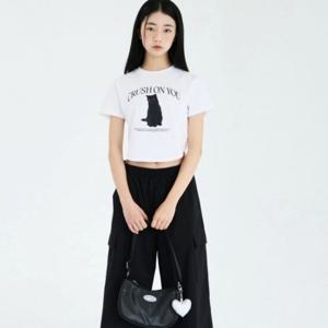 [더데이걸][더데이걸]시크 고양이 크롭 반팔티 TGRA24407