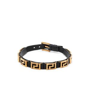 베르사체 black La Greca leather choker necklace 10073131A00637 TP719815060