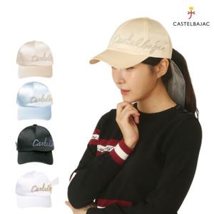 까스텔바작 여성 골프 캐주얼 리본 자수 레터링 캡 모자 CWC701