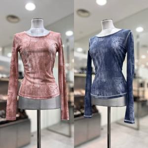[에고이스트]나염 포인트 배색 스티치 슬림 티셔츠 ER3CL260HJ