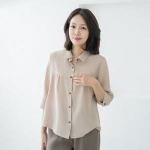 엄마옷 마담4060 내출럴 냉감 러블리 카라넥 셔링 블라우스-ZBL2506054-
