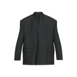 발렌시아가 체크 디테일 테일러드 재킷 821072TRT34 1077 TP934909641