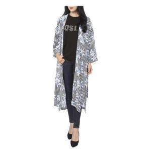 [시에로]홑겹 패턴물 로브 스타일 롱셔츠 SE3SHF200