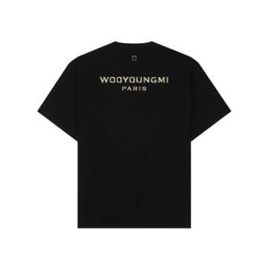 우영미 골드 크롬 백로고 티셔츠 블랙   22FW W223TS08758B