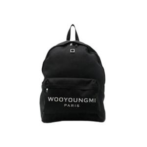 우영미 로고 코듀라 백팩 블랙 W243BA01851B