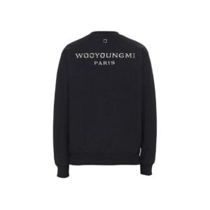 우영미 블랙 실버 크롬 백로고 스웨트셔츠 블랙   22FW W223TS28723B