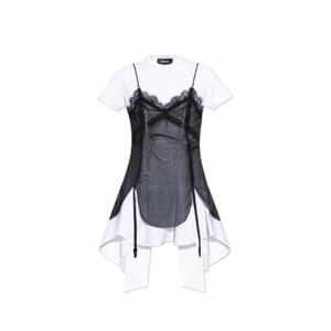 Dsquared2 피어싱 에이프런 레이어드 이펙트 미니 드레스 S72FV0032DTN010 961 TP935964510