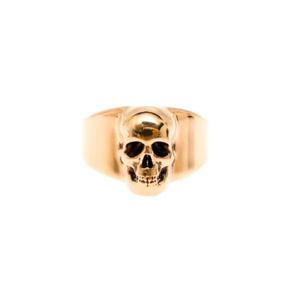ALEXANDER MCQUEEN Alexander Mcqueen 남자의 해골 골드 컬러 황동 반지 705833J160G0448