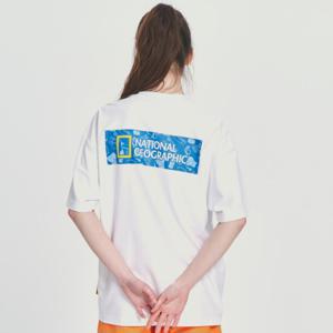 내셔널지오그래픽 N232URG740 유니 로고 워터 반팔 티셔츠 WHITE