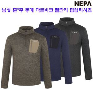 [네파][티셔츠 남성티셔츠](7I55402) 남성 가을겨울 까르비코 멜란지 집업티셔츠