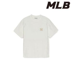 MLB (3ATSM1353-50IVS) 다이아 모노그램 톤톤 자카드 오버핏 반팔 티셔츠