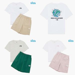 노스페이스 키즈 NT7UR20 익스프로러 크루 반팔 세트