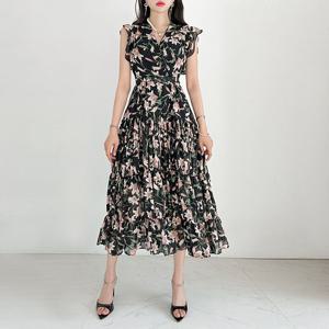 [금찌] 퀸드 플라워 롱 원피스 ST7395D