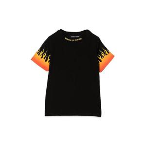 VISION OF SUPER 검은색 티셔츠에 붉은 불꽃 무늬 VOS/KB1REDSFUK_BLACK