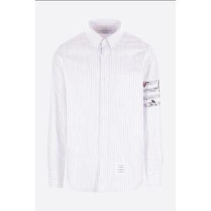 THOM BROWNE camicia in cotone Oxford gessato MWL272EE1384035