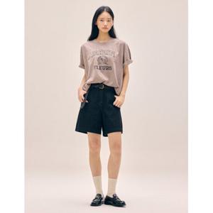 [나이스클랍] N252PWN530 25SS 밴딩 숏데님 팬츠 블랙 카키