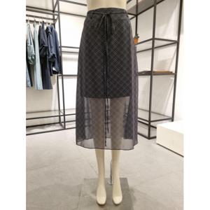 페이지플린  (F5BSK005) 체크 프린트 시스루 쉬폰 스커트