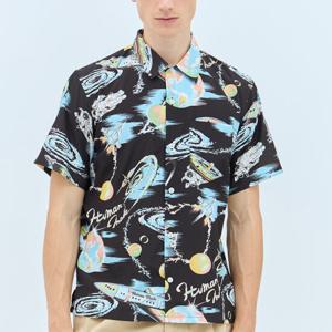 25 SS 휴먼메이드 올오버 스페이스 프린트 그래픽 알로하 셔츠 HM27SH024 BLACK