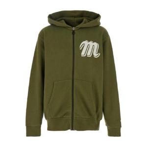 MONCLER GENIUS 앞면에 모노그램 자수, 소매에 로고 패치가 있는 코튼 저지 소재의 그린 스웨트셔츠 (남성용) 8G0000489AWV816