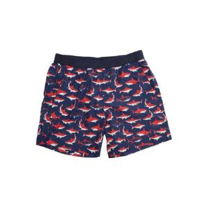 MONCLER KIDS Multicolor Swimsuit with All-Over Shark Print and Logo Patch on the Back  in Tech Fabric Boy 2C00010598LZS74