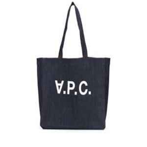 A.P.C. 로고 프린트가 있는 Daniela 블루 데님 쇼퍼 백 APC Man COCSXM61446IAI