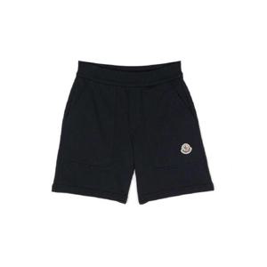 MONCLER KIDS Cotone Blu Bambino의 버뮤다 콘 패치 로고 8H00010809AG778