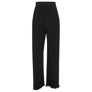LANVIN 크레이프 드 신 여성 소재의 인비저블 지퍼 디테일 블랙 플리츠 팬츠 RWTR0008590410
