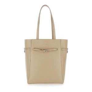 GIVENCHY 해머드 가죽 소재의 엠보싱 로고가 돋보이는 & 39 Voyou Small& 39  베이지 토트백 Woman BB50ZPB231257