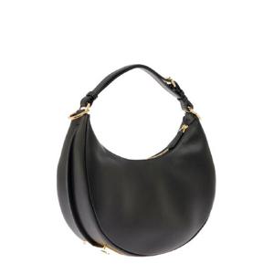 FENDI 금속 로고가 있는 Hobo Fendigraphy 블랙 가죽 핸드백 여성 8BR798A5DYF1HEJ