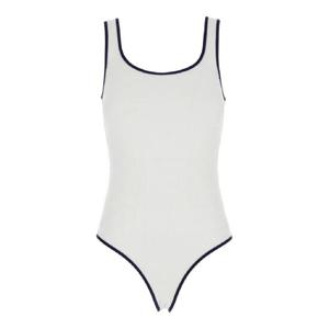 GUCCI White Swimsuit with U Neck and High Cut in GG Canvas Woman 816081XHAJ69034