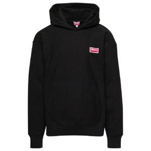 KENZO 앞면과 뒷면에 로고 프린트가 있는 블랙 스트레치 코튼 맨 후드티 FD65SW0704ME99J