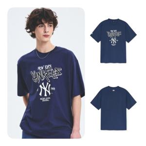 MLB 베이직 빅로고 메가 오버핏 반팔 티셔츠 뉴욕양키스 (3ATSB0553-50NYS)