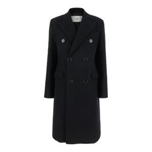 AMI PARIS Black Double-Breasted Coat with Peak Revers in Wool Woman FCO110WV0049001