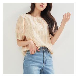 [로엠]크롭 반팔 블라우스 (RMBLC25S55-T)