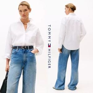 타미힐피거 TOMMY HILFIGER XW06075-YCF 여자 릴렉스핏 코튼 셔츠