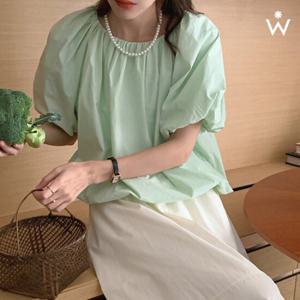[위시드]오프숄더 퍼프 블라우스 (WIAABL060)