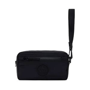 25 SS 스톤아일랜드 남성 블랙 메탈 닐 파우치 251828M170005