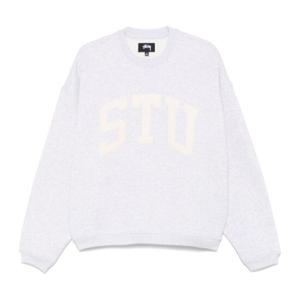 스투시 라이트 그레이 리브 커프 크루넥 맨투맨 118577 0062