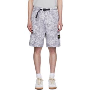 25 SS 스톤아일랜드 남성 그레이 텔라 파라카듀트 스트레치 TC 쇼츠 251821M193001